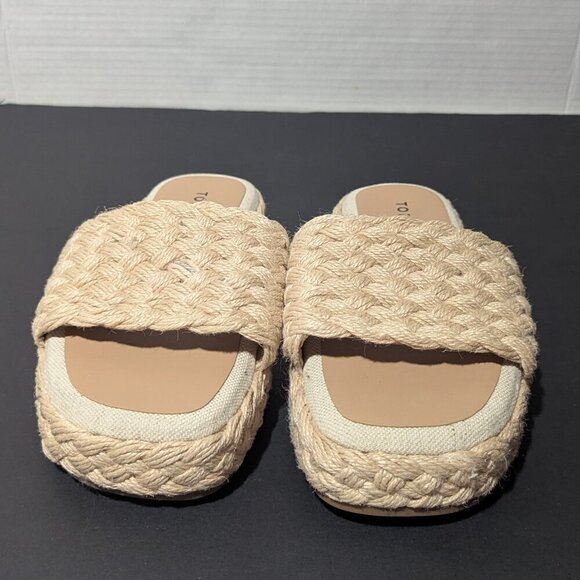 Torrid Jute Raffia Woven Platform Slides W 7 - Picture 5 of 10